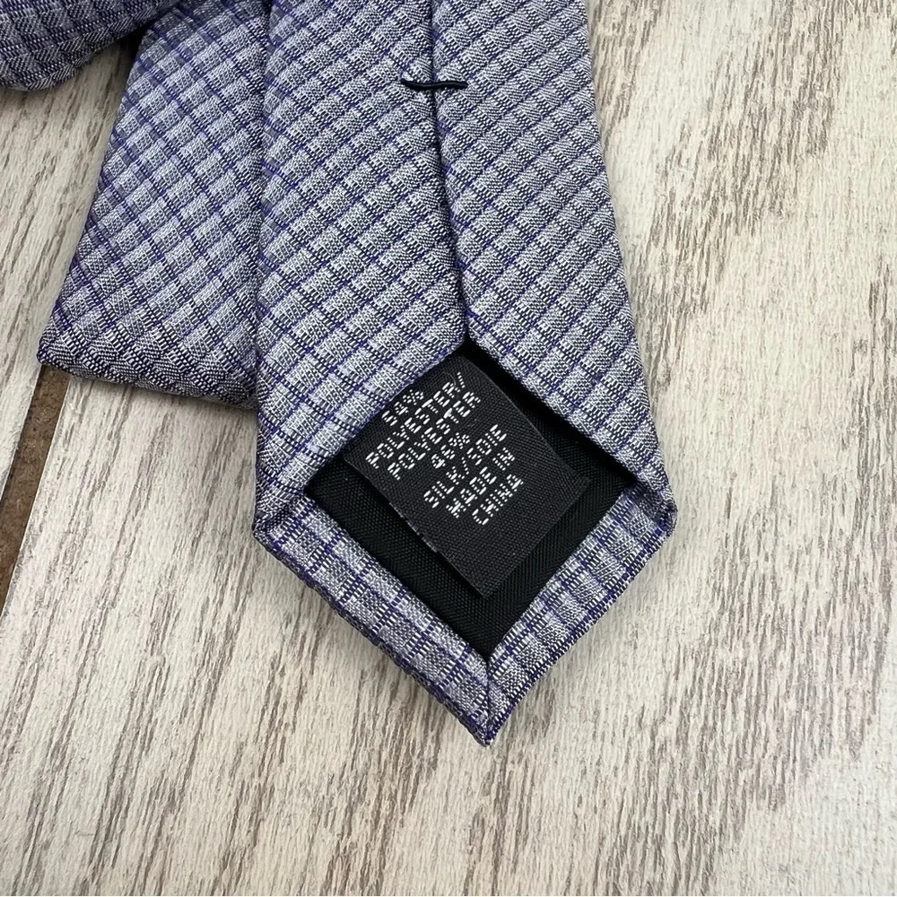 514 - Calvin Klein Tie Grey Purple CK21100056 Silk Blend MSRP $69.50